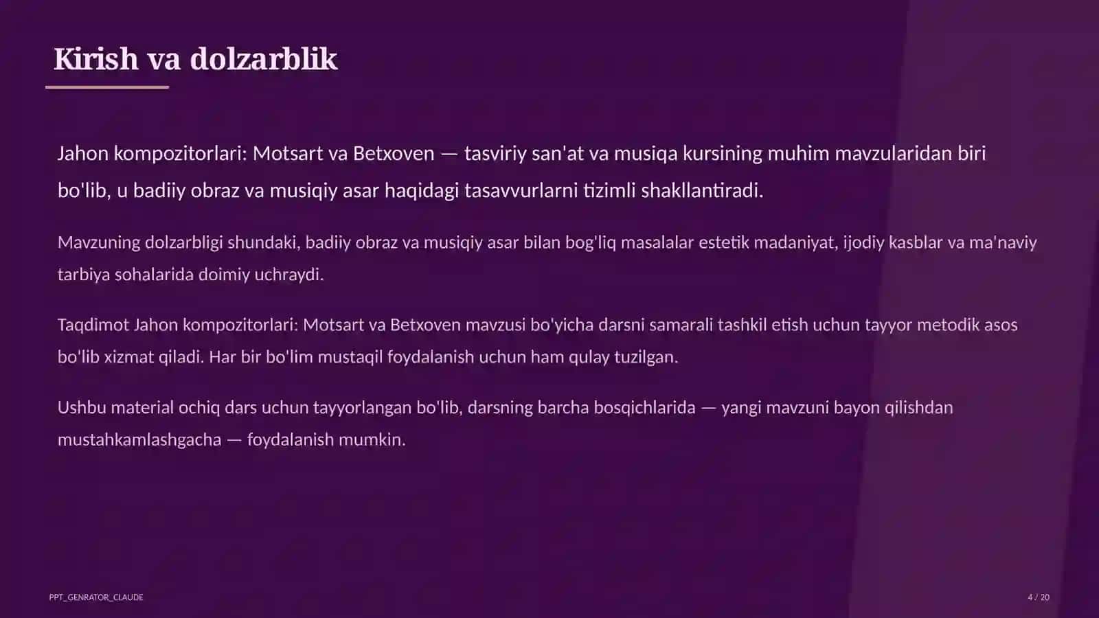 Jahon kompozitorlari: Motsart va Betxoven (6-sinf) 4