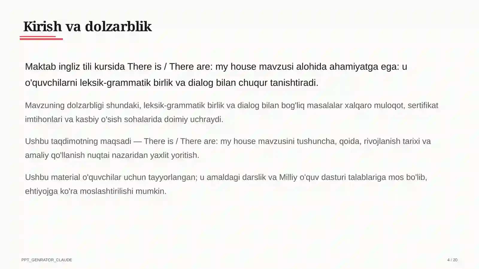 There is / There are: my house (4-sinf) Ingliz tili (1–11) 4