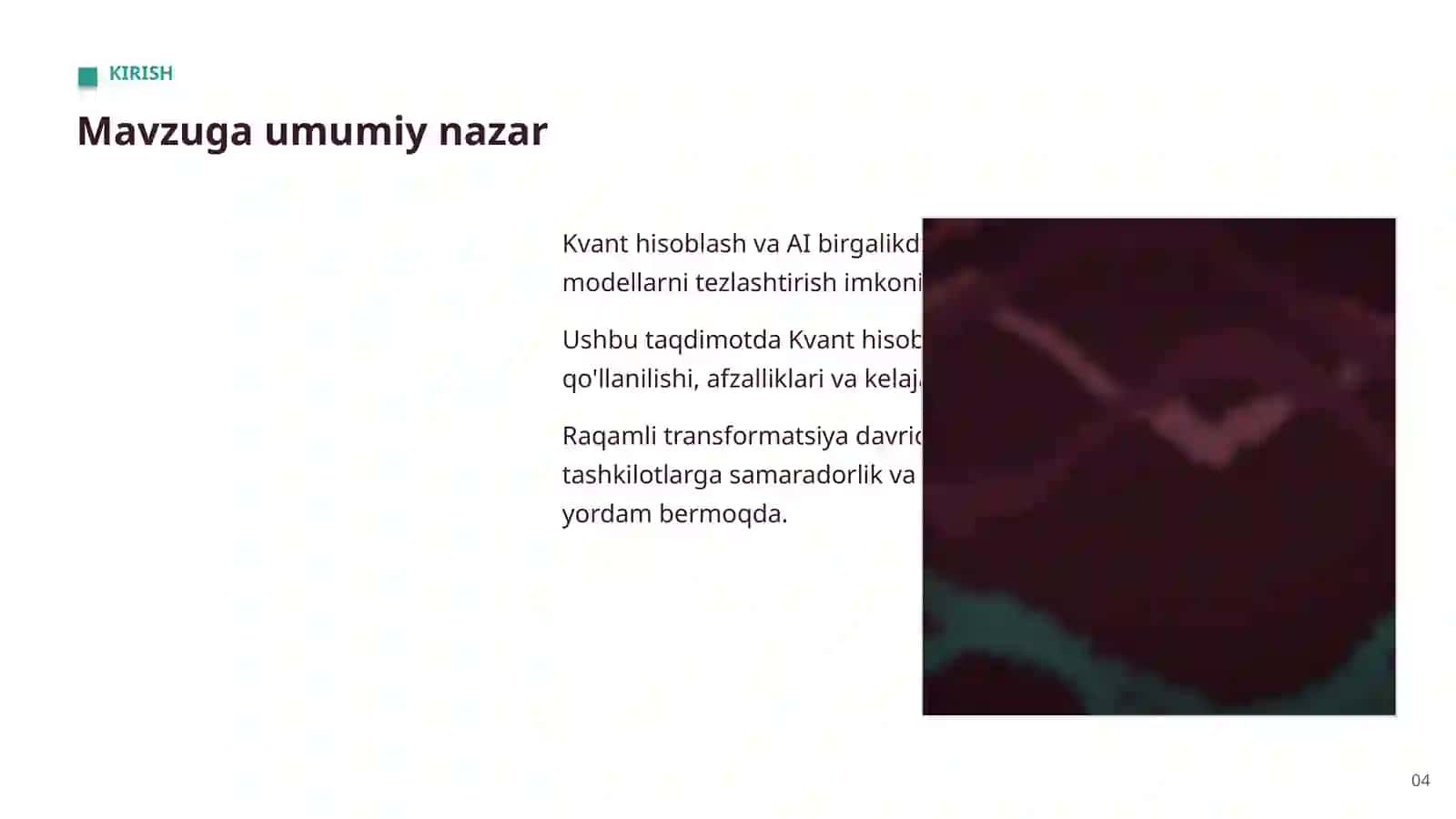 KVANT HISOBLASH VA AI 4