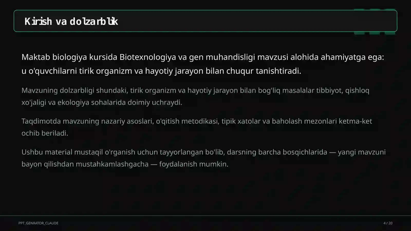 Biotexnologiya va gen muhandisligi (11-sinf) 4