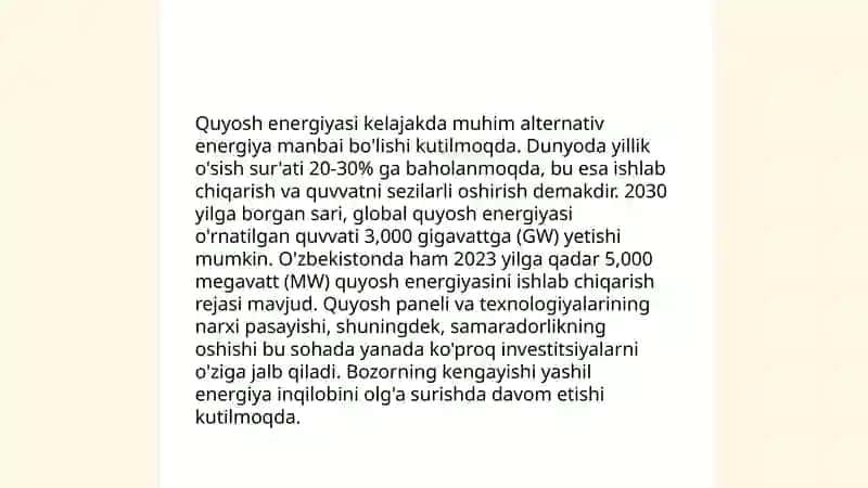 Tiklanadigan energiya iste'molining holati va rivojlanish istiqbollari 4