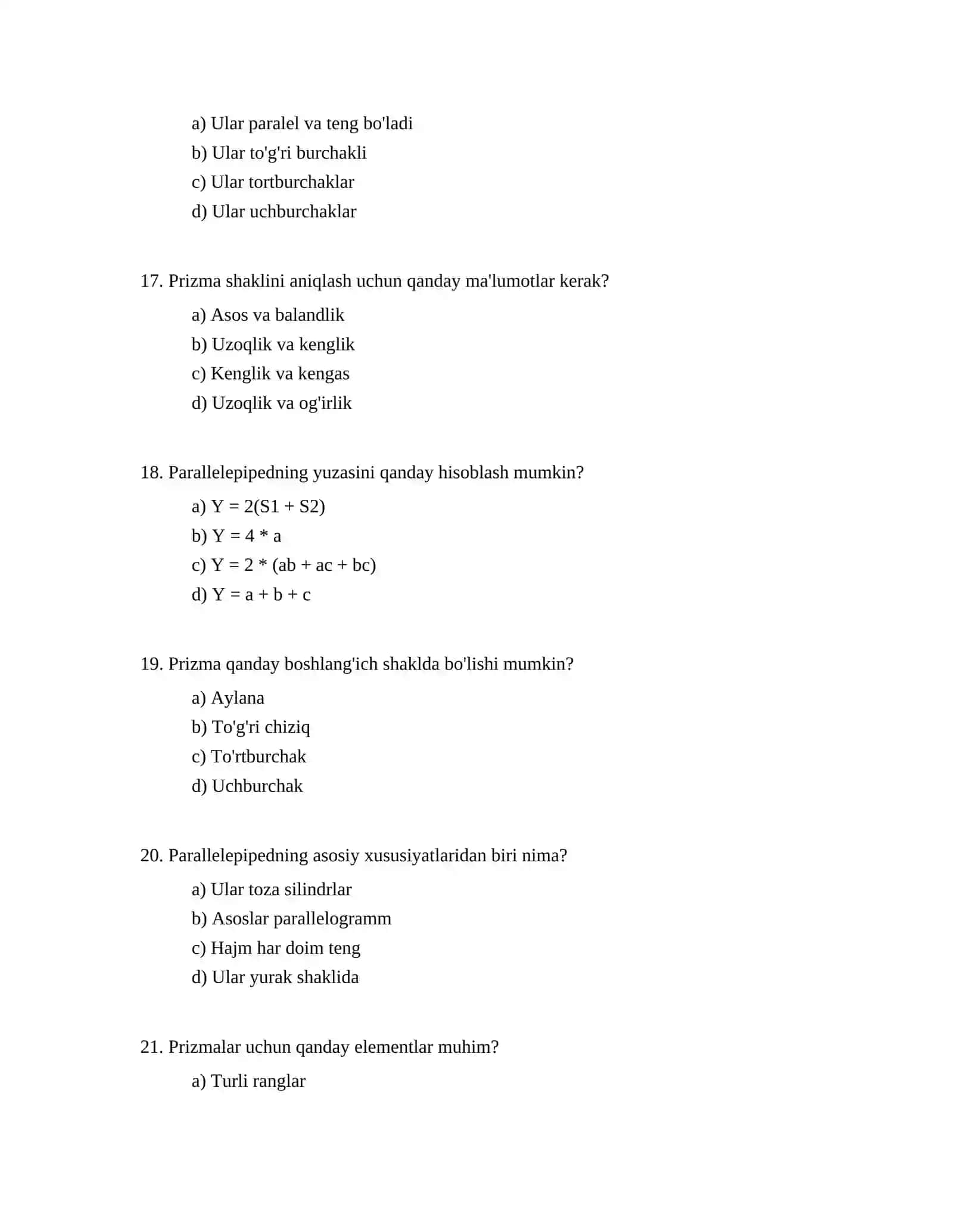 Prizma. Parallelepiped 4