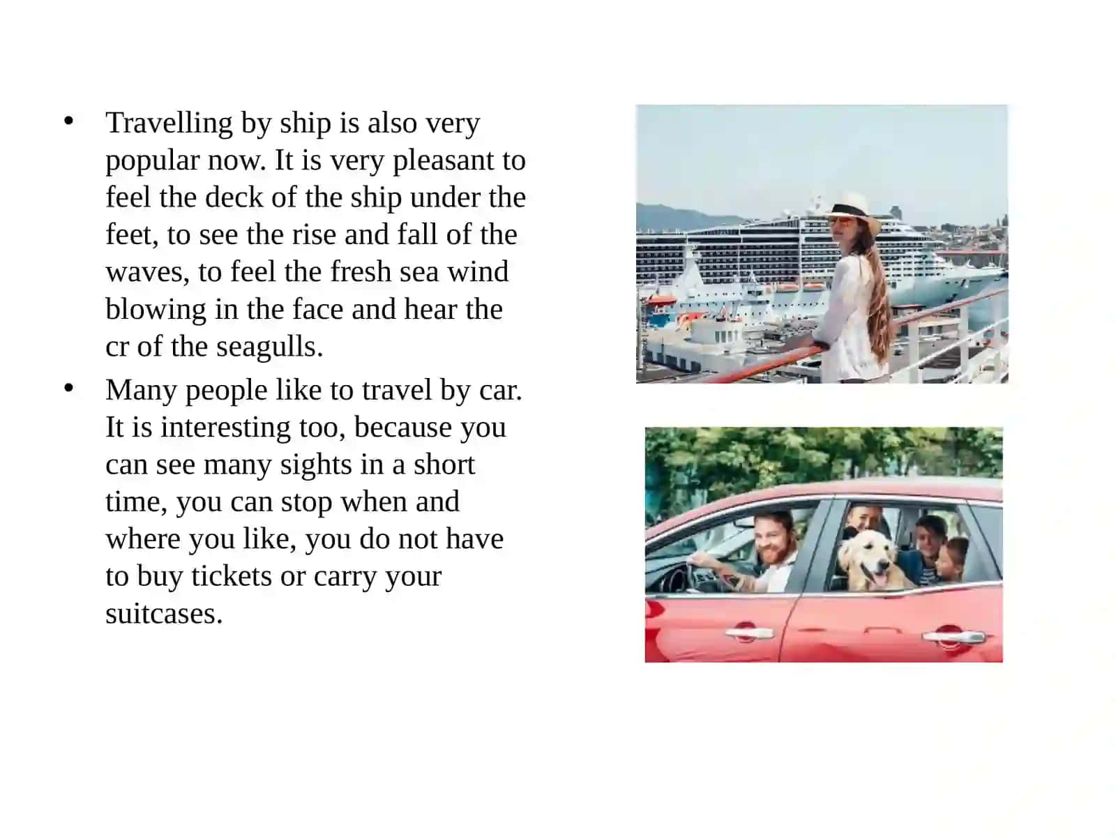 Travelling and tourism 4
