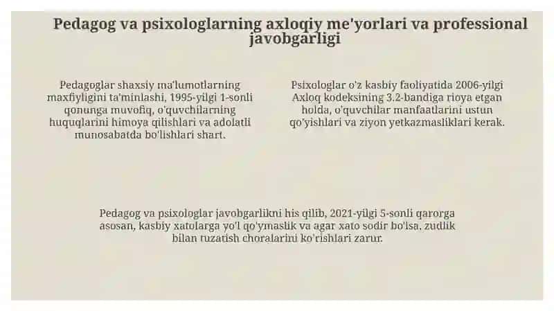 Pedagog va psixologlarning tarbiyachisiga qoʻyiladigan talablar va ish metodlari 4