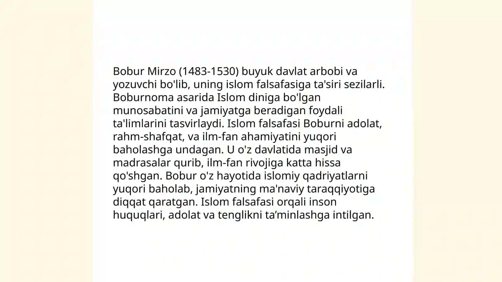 Boburning hayoti va falsafiy qarashlari 4
