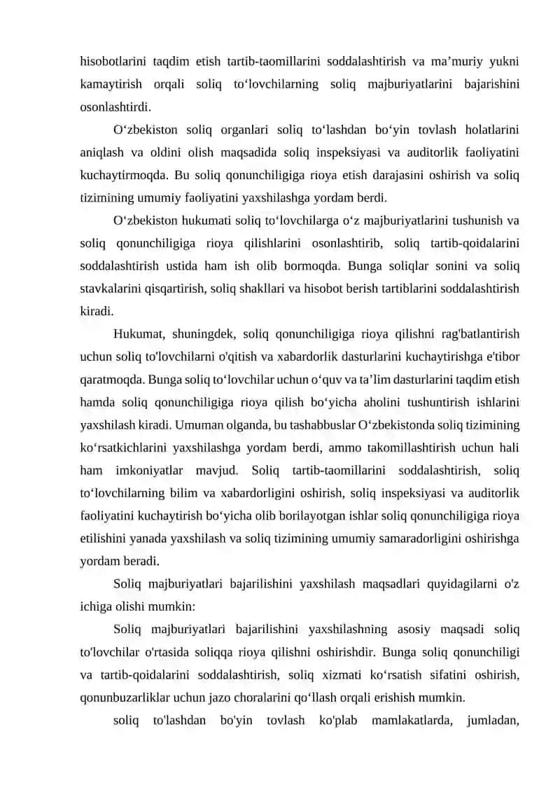 Soliq majburiyatlarini bajarishni takomillashtirish 4