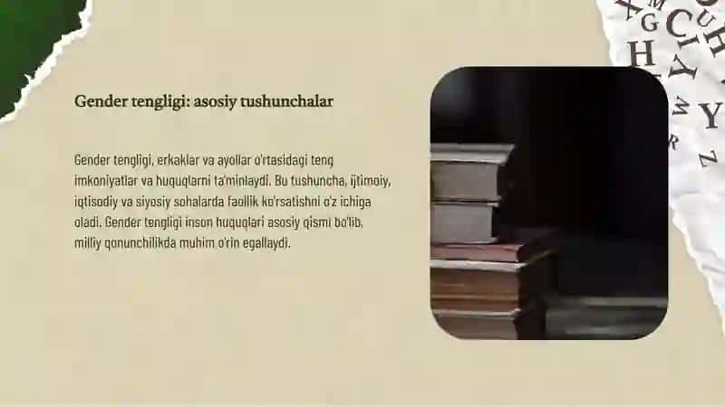 Inson huquqlari gender tengligi masalalari va uning milliy qonunchilikdagi tahlili 4