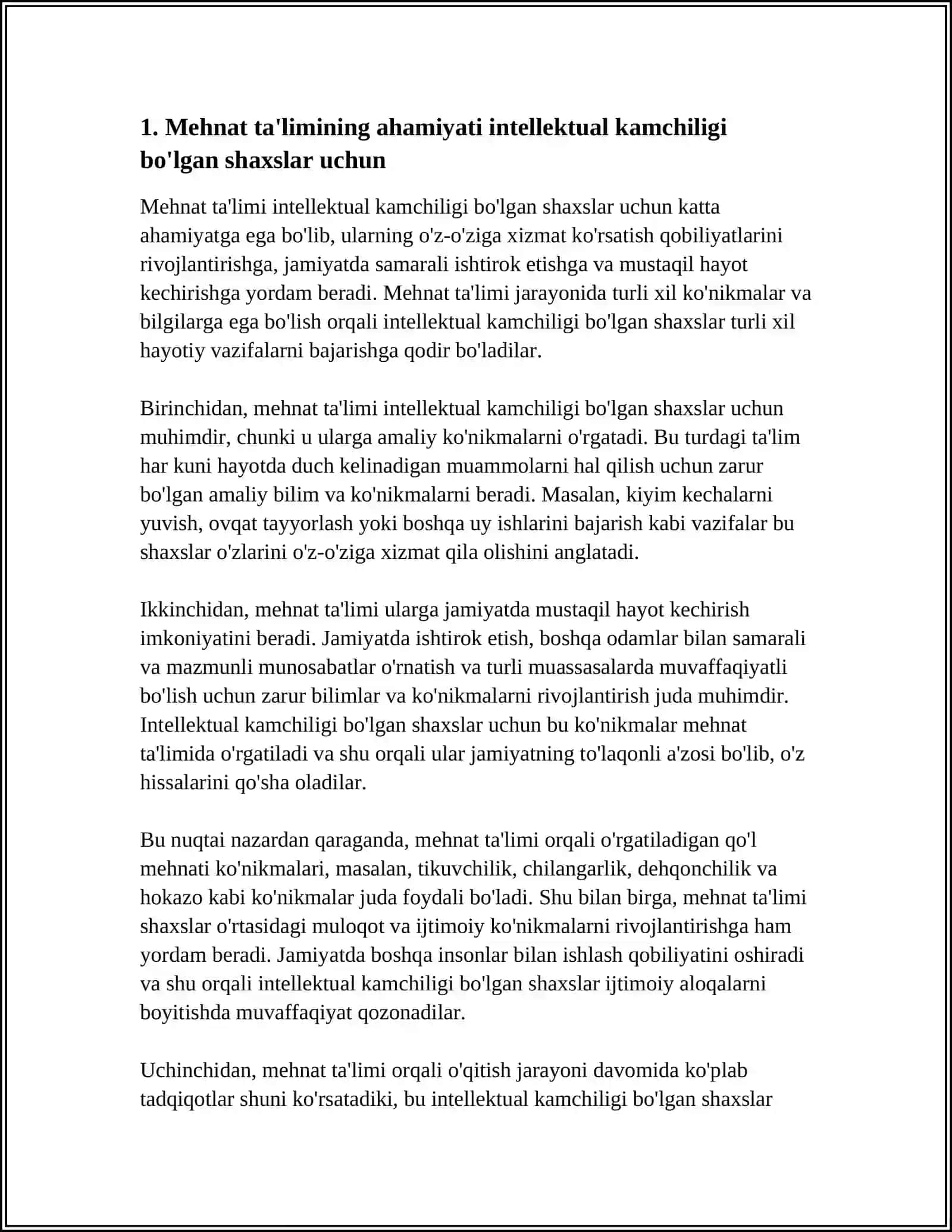 INTELLEKTUAL KAMCHILIGI BOʻLGAN SHAXSLARDA MEHNAT TAʼLIMI VA ULARNI KASB HUNARGA YOʻNALTIRISH 4