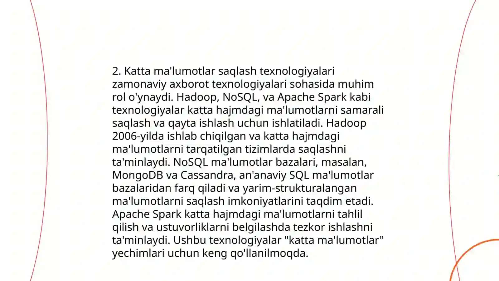 Katta maʼlumotlar (big data) texnalogiyalarini qayta ishlash 4