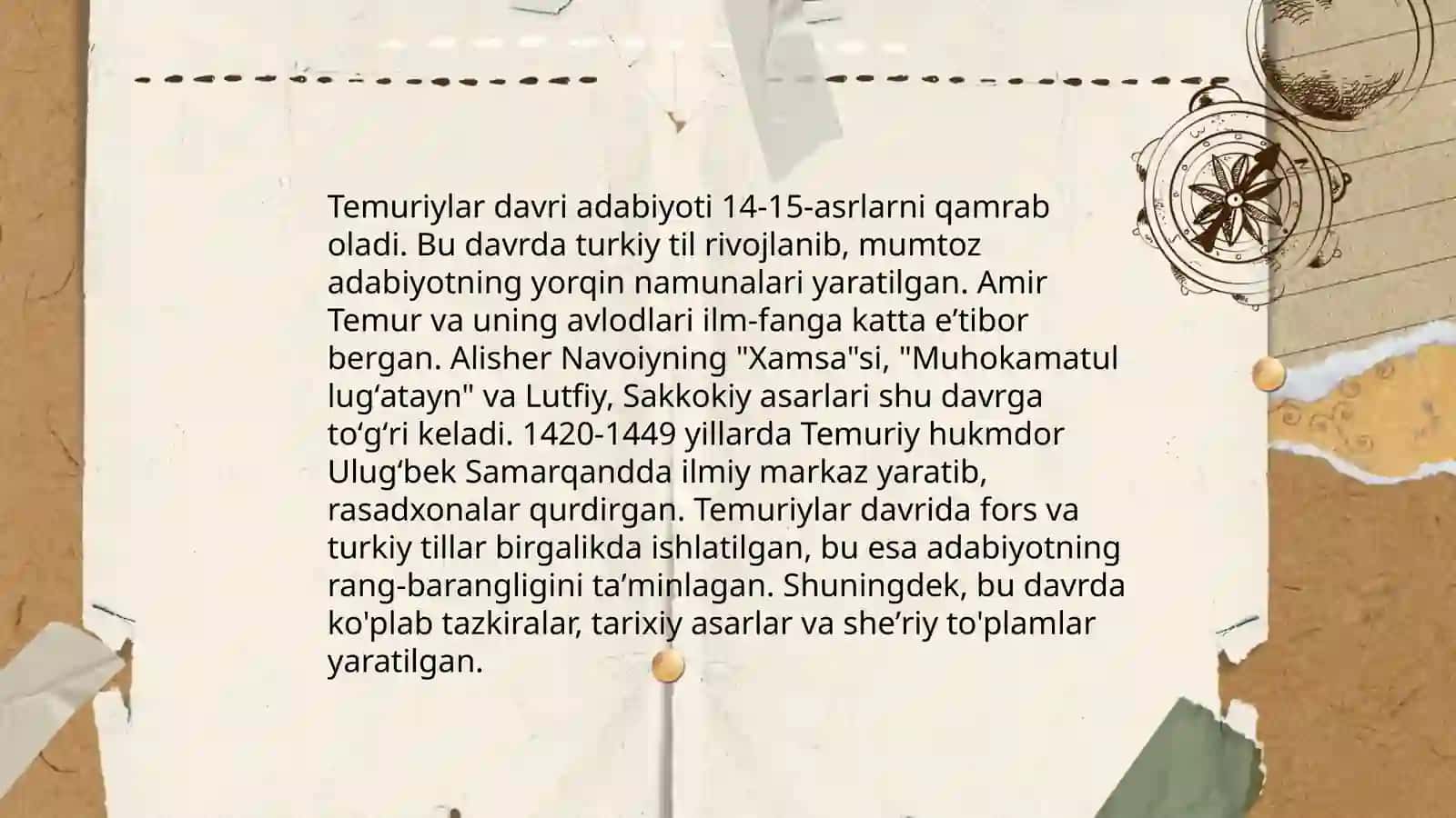 Amir Temur va Temuriylar davrida madaniyat talim tarbiya masalalari 4