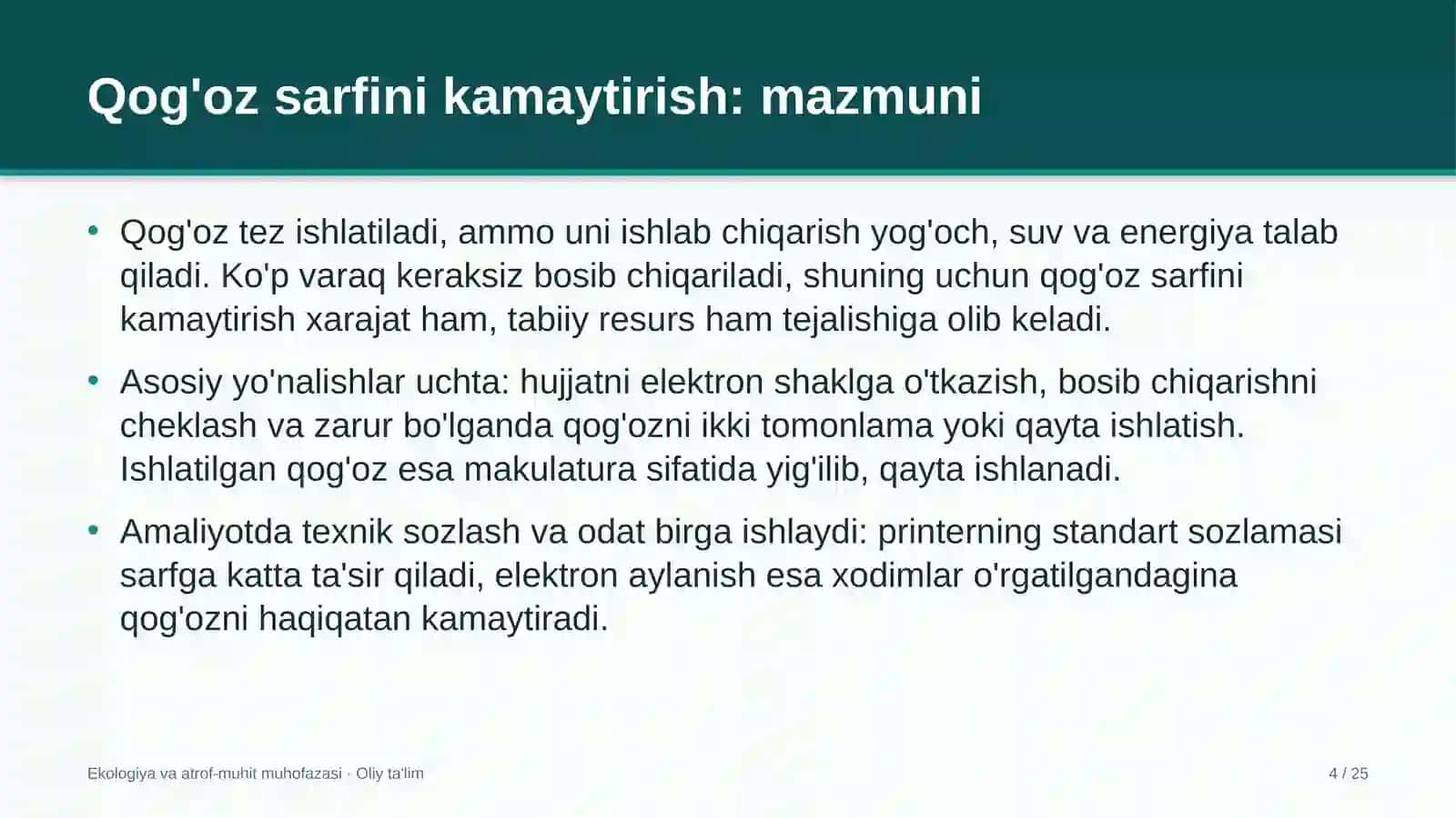 Tog' kurortlarida qog'oz sarfini kamaytirish 4