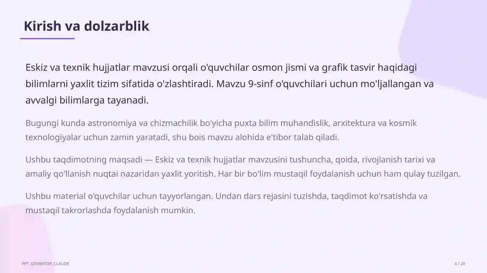 Eskiz va texnik hujjatlar (9-sinf) 4