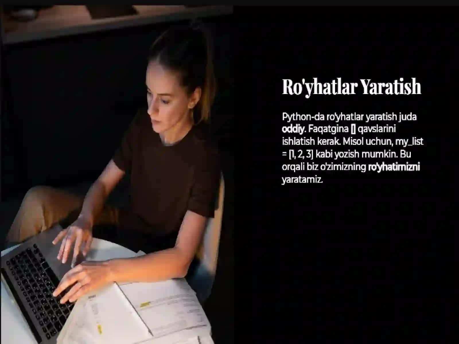 pythonda ro’yhatlar bilan ishlash 4