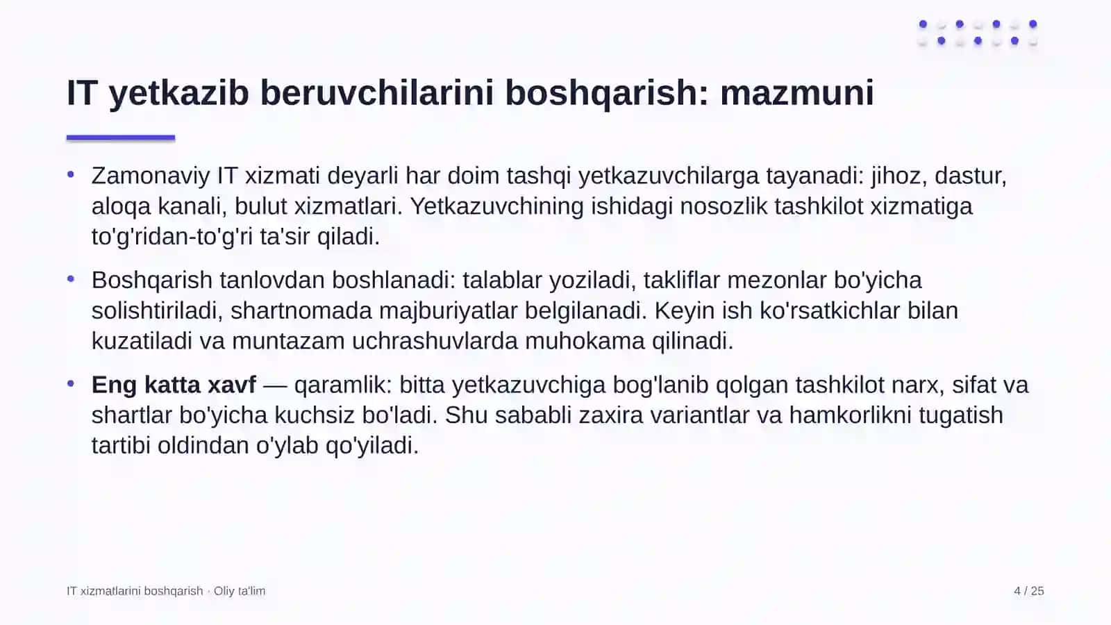 raqamli marketing agentliklarida axborot texnologiyalari yetkazib beruvchilarini boshqarish 7976 4