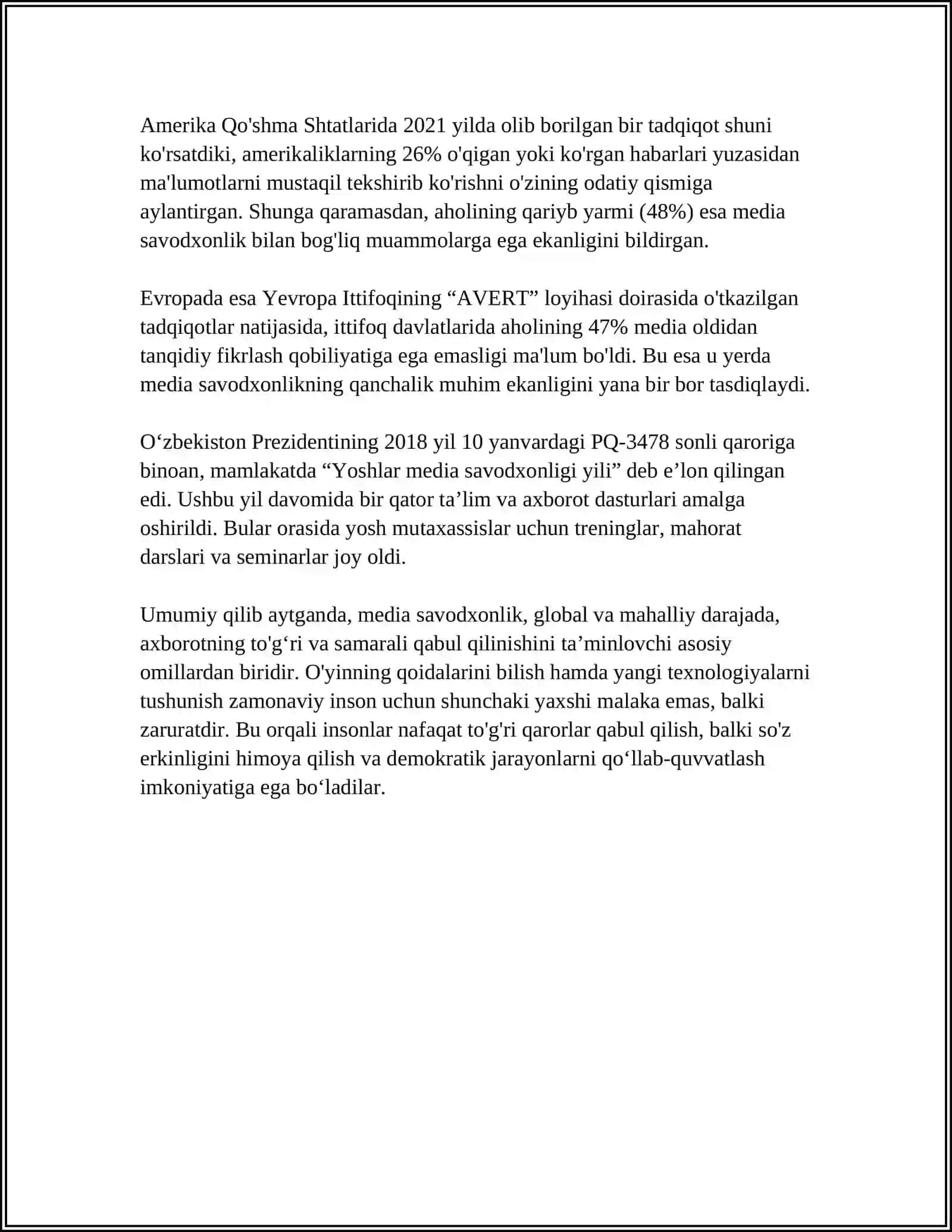 MEDIASAVODXONLIKNI RIVOJLANTIRISH YOʻLLARI 4