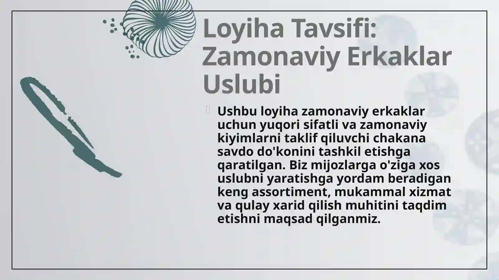 Biznes plan: Erkaklar kiyim magazin ochish 4