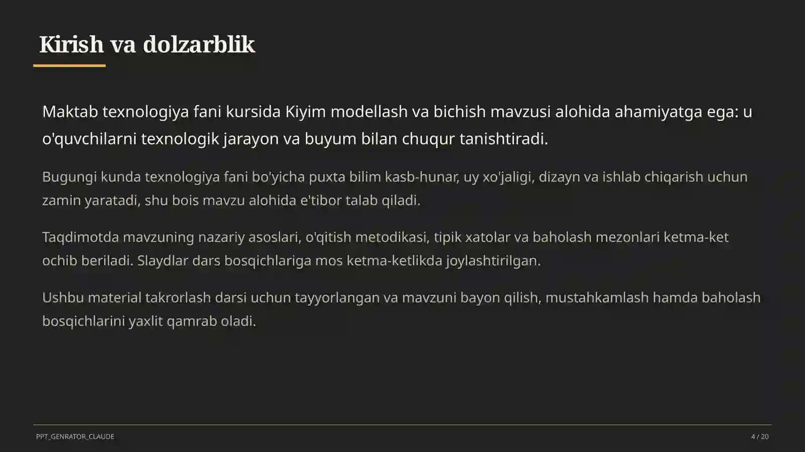 Kiyim modellash va bichish (7-sinf) 4