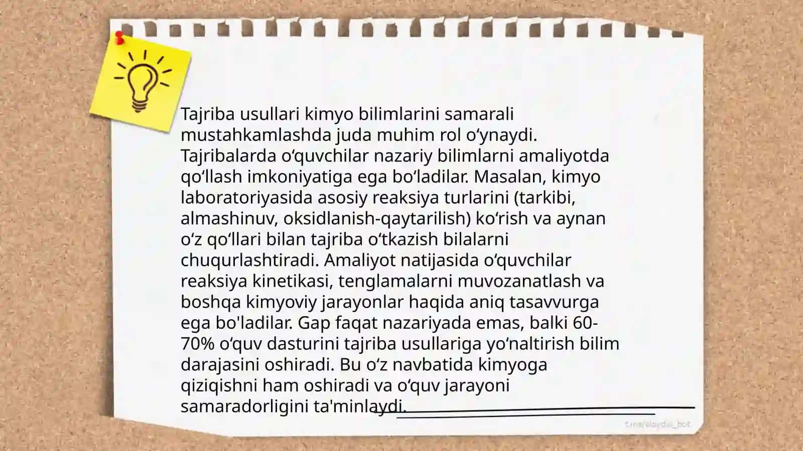 Kimyoni oʻqitishda labaratoriya tajribalaridan foydalanish 4