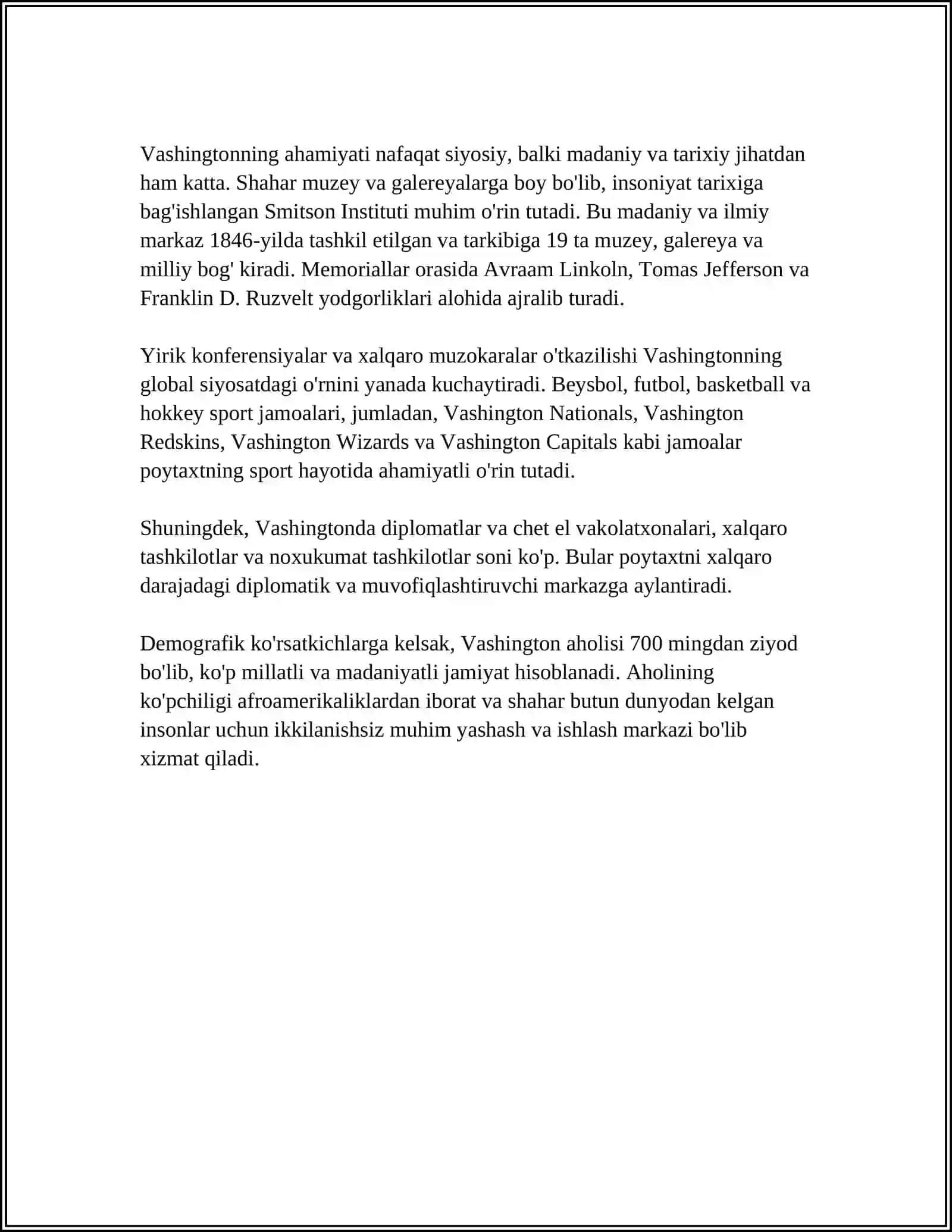 YIRIK DAVLATLAR POYTAXTLARIGA TARIF 4