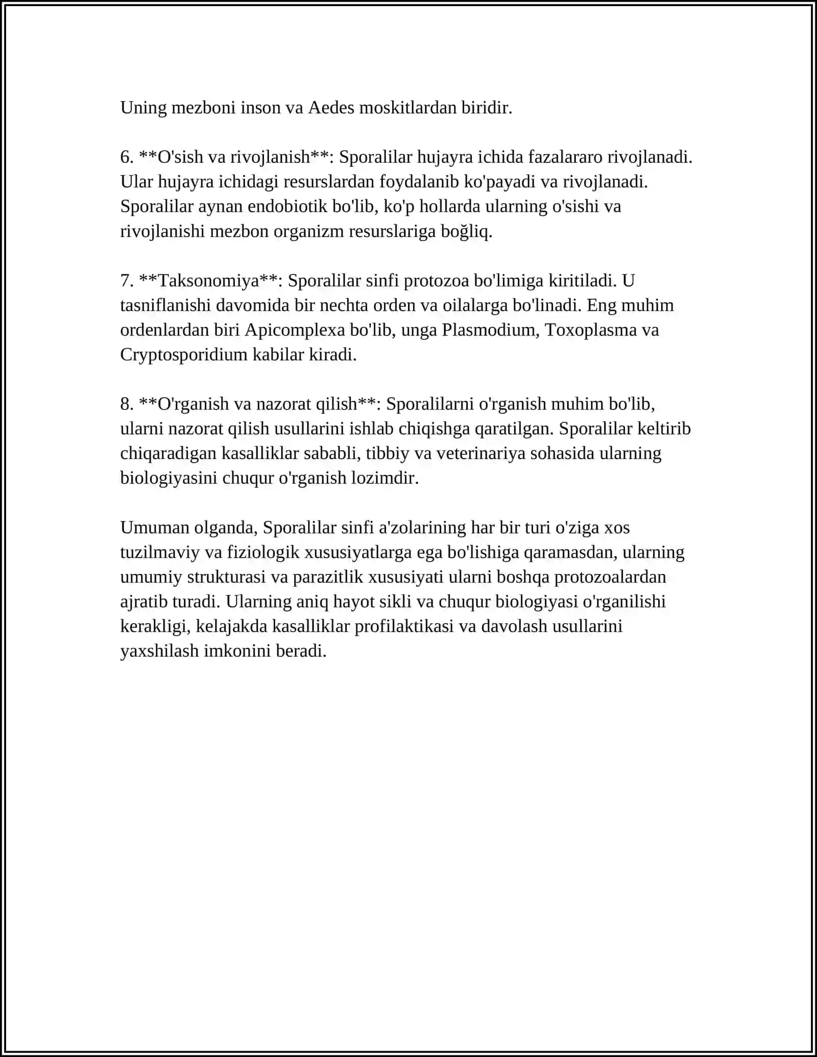 SPORALILAR SINFI, KOKSIDIYALAR TURKUMI 4