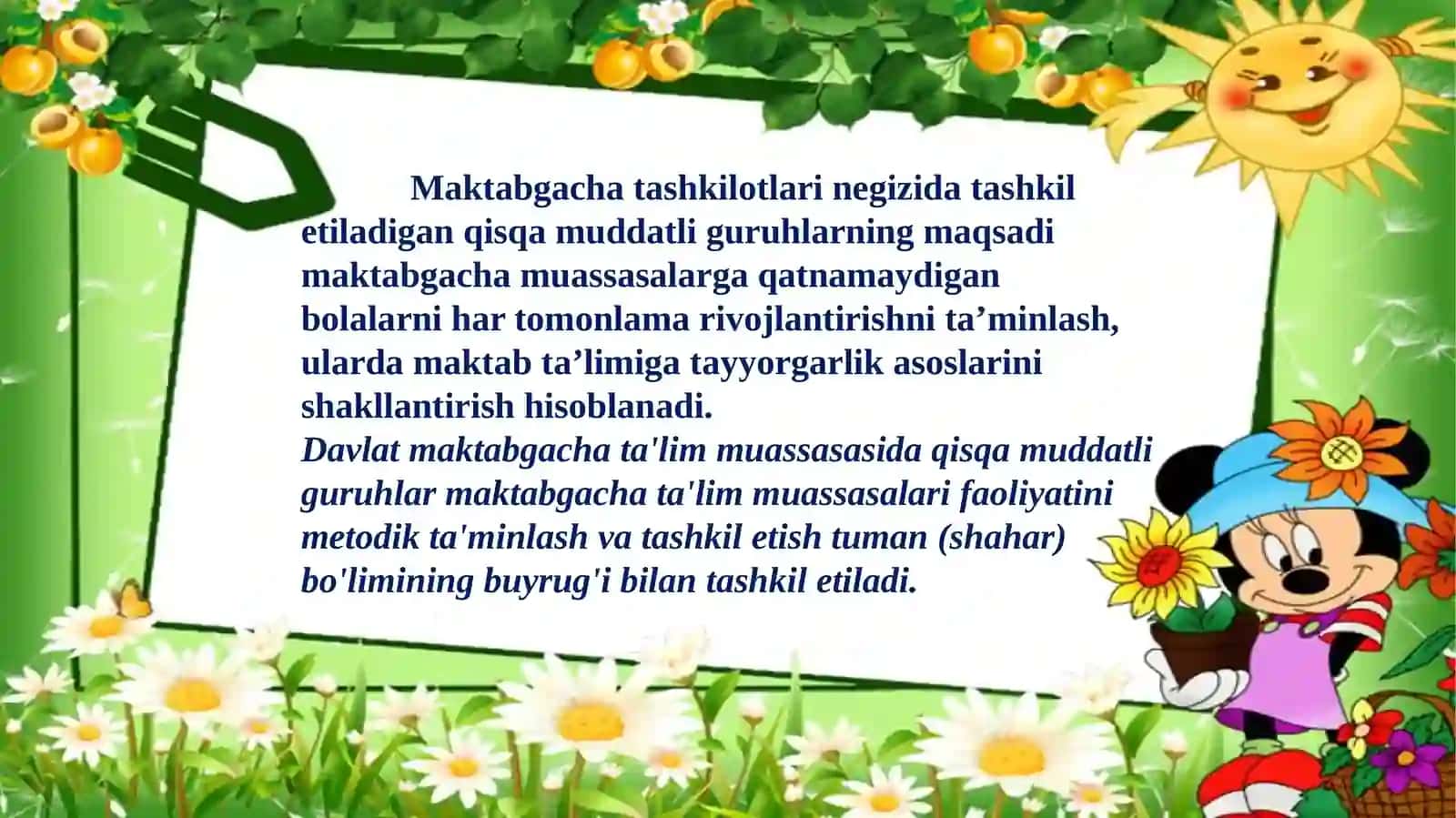Qisqa muddatli guruhlarda bolalarni maktabga tayyorlash 4