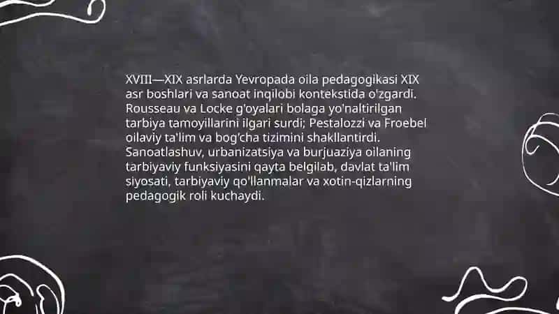 Xorijiy davlatlar va Oʻzbekistonda oila pedagogikasi fanining rivojlanish tarixidan 4