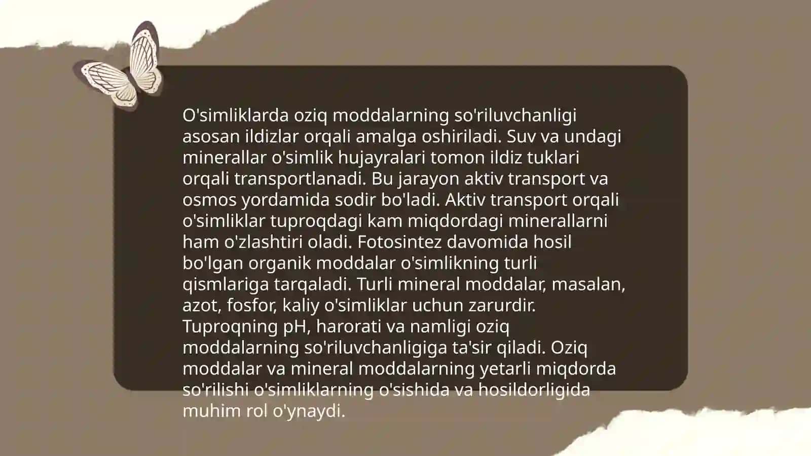 O'simliklarga oziq elementini kirish jarayonini o'rganish 4