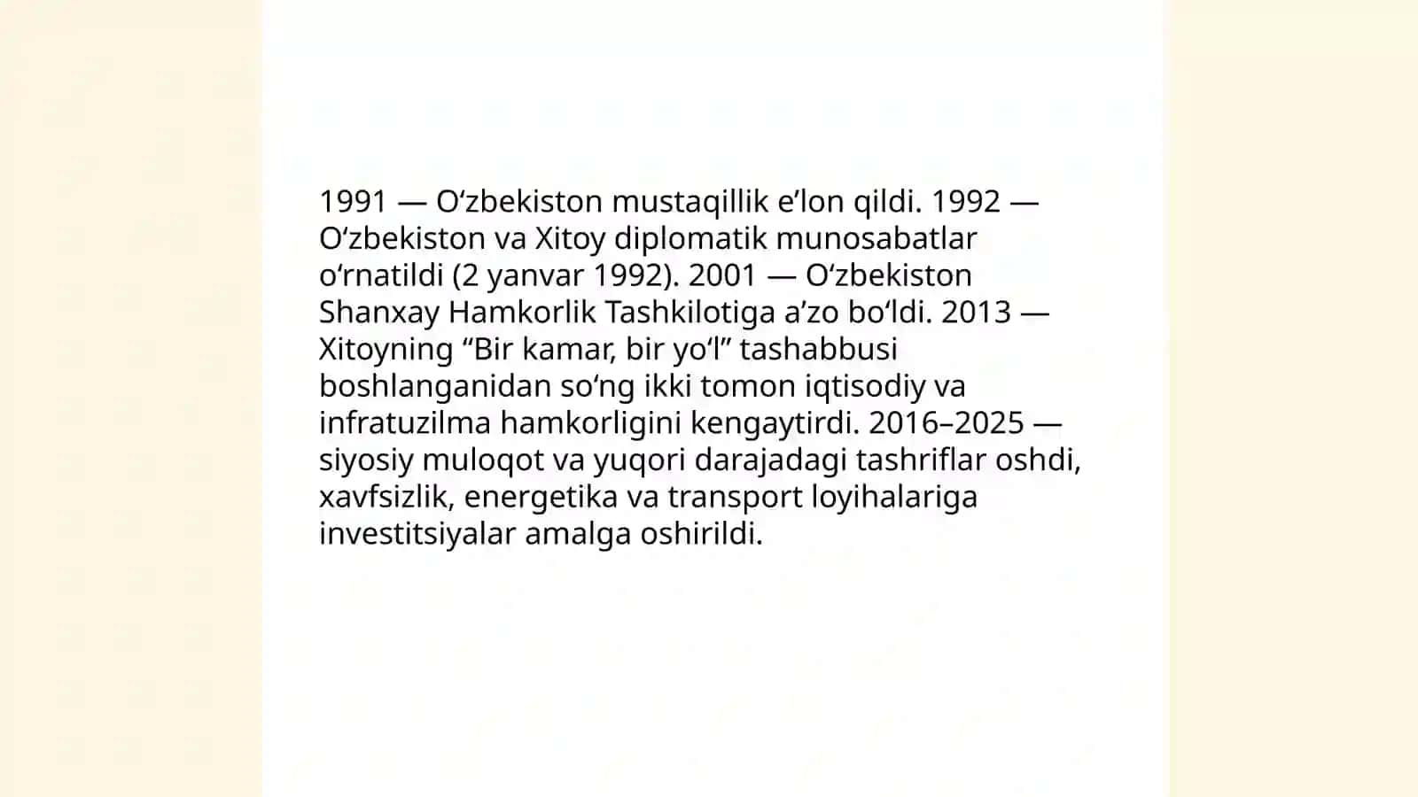 1991-2025 yillada O‘zbekiston va Xitoy taraqqiyoti 4