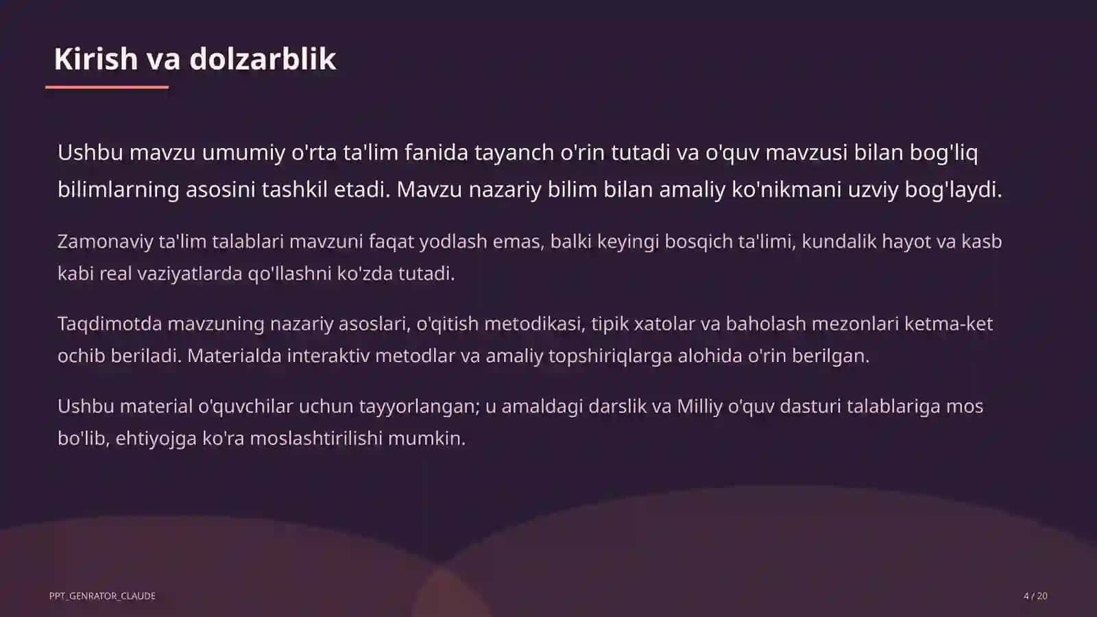 Boshlang'ich sinf o'qituvchilari uchun milliy sertifikat 4