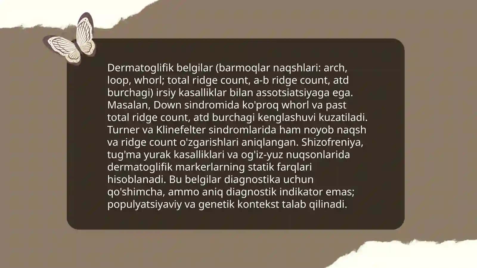 Dermatoglifika: barmoq va qo'l izlarining genetik tahlili 4