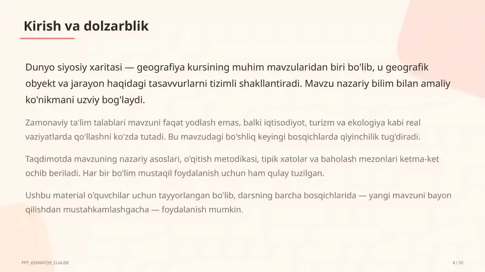 Dunyo siyosiy xaritasi (10-sinf) 4