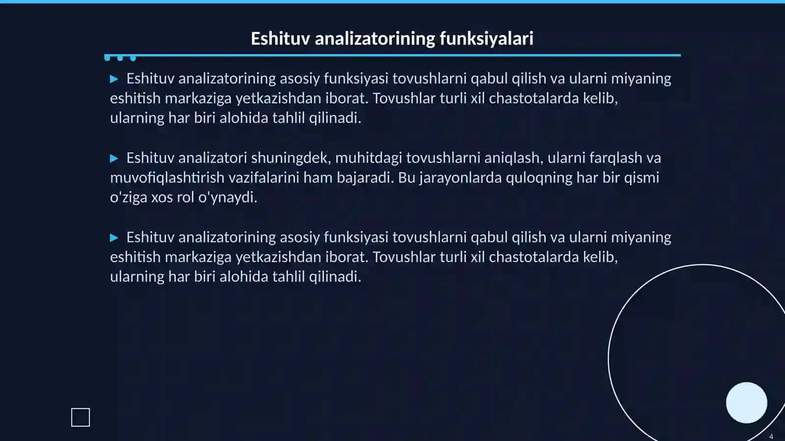 Eshituv va vestibular analizatorlar va ichki aʼzolarni oʻzaro bogʻliqligi 4