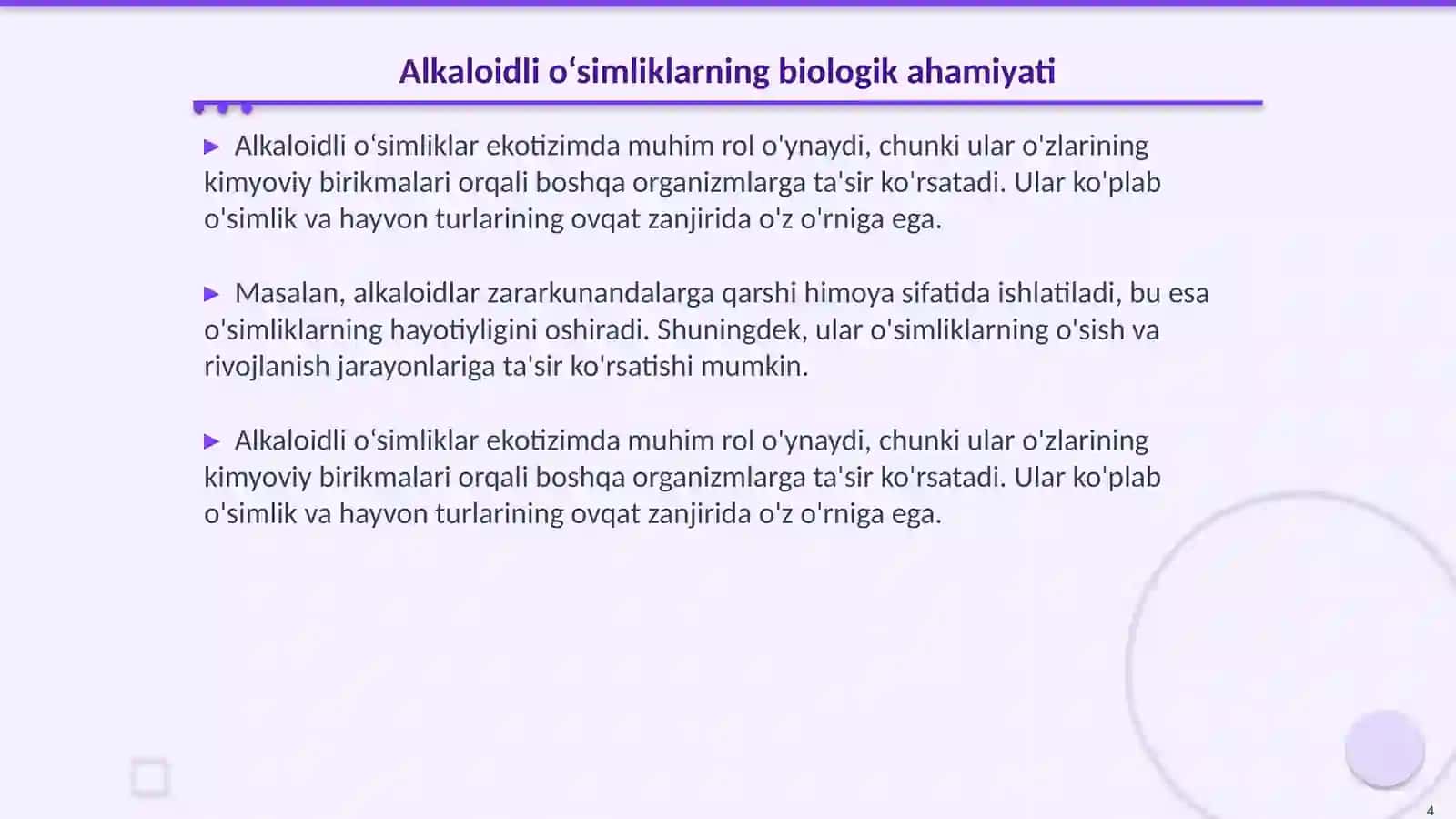 Alkoloidli dorivor o‘simliklar biologiyasi va ekologiyasini o‘rganish 4