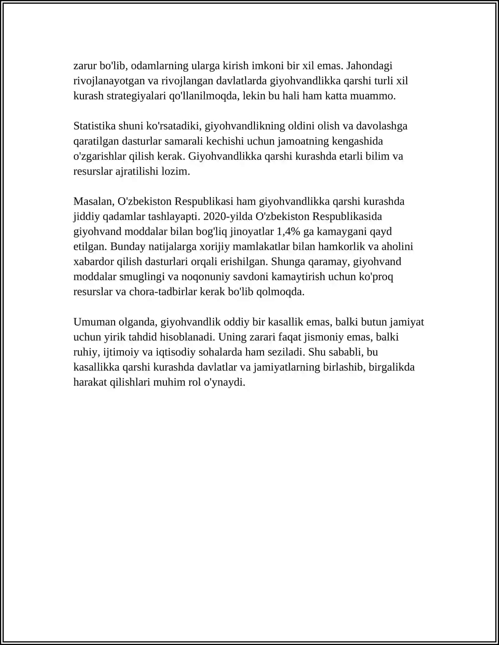 BIZ GIYOHVANDLIKGA QARSHIMIZ 4