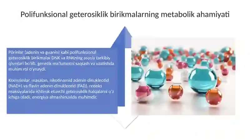 Poli- va geterofunksional birikmalar- metobolitlar va dorivor moddalar sifatida 4