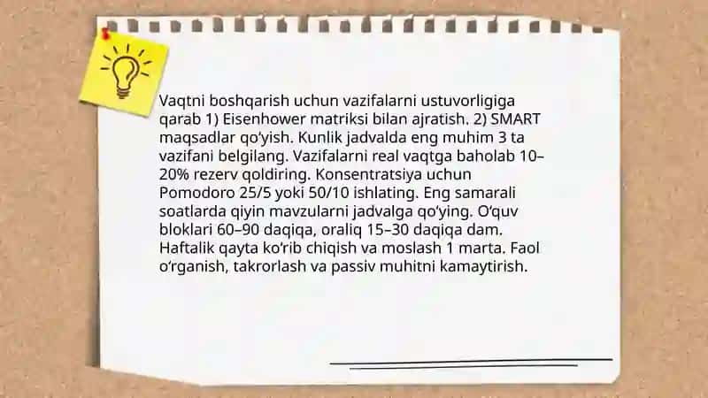 Akademik koʻnikmalarni shakllantirishda oʻz oʻzini boshqarish va samaradorlik 4