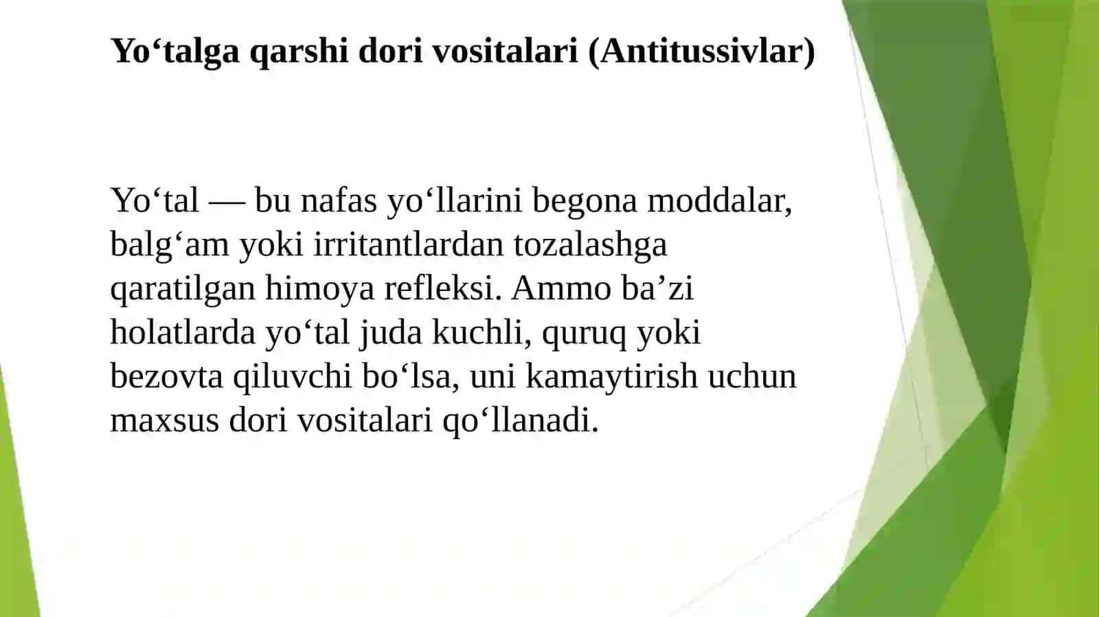 Yo’talga qarshi dori vositalari (Antitussivlar) 4