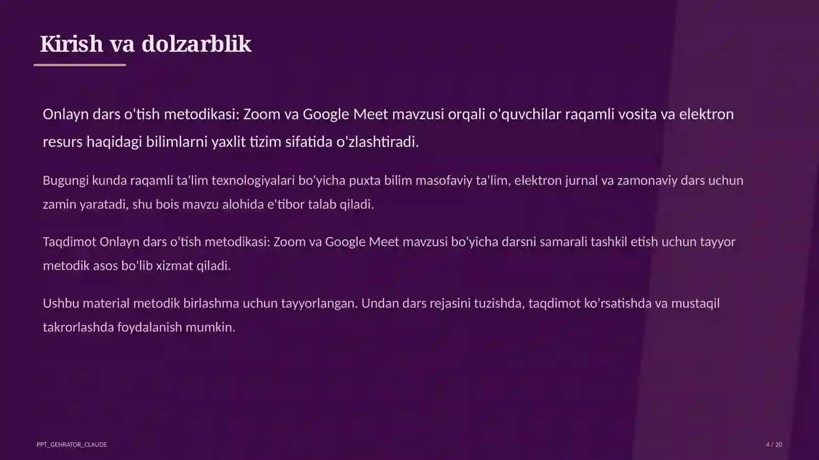 Onlayn dars o'tish metodikasi: Zoom va Google Meet 4