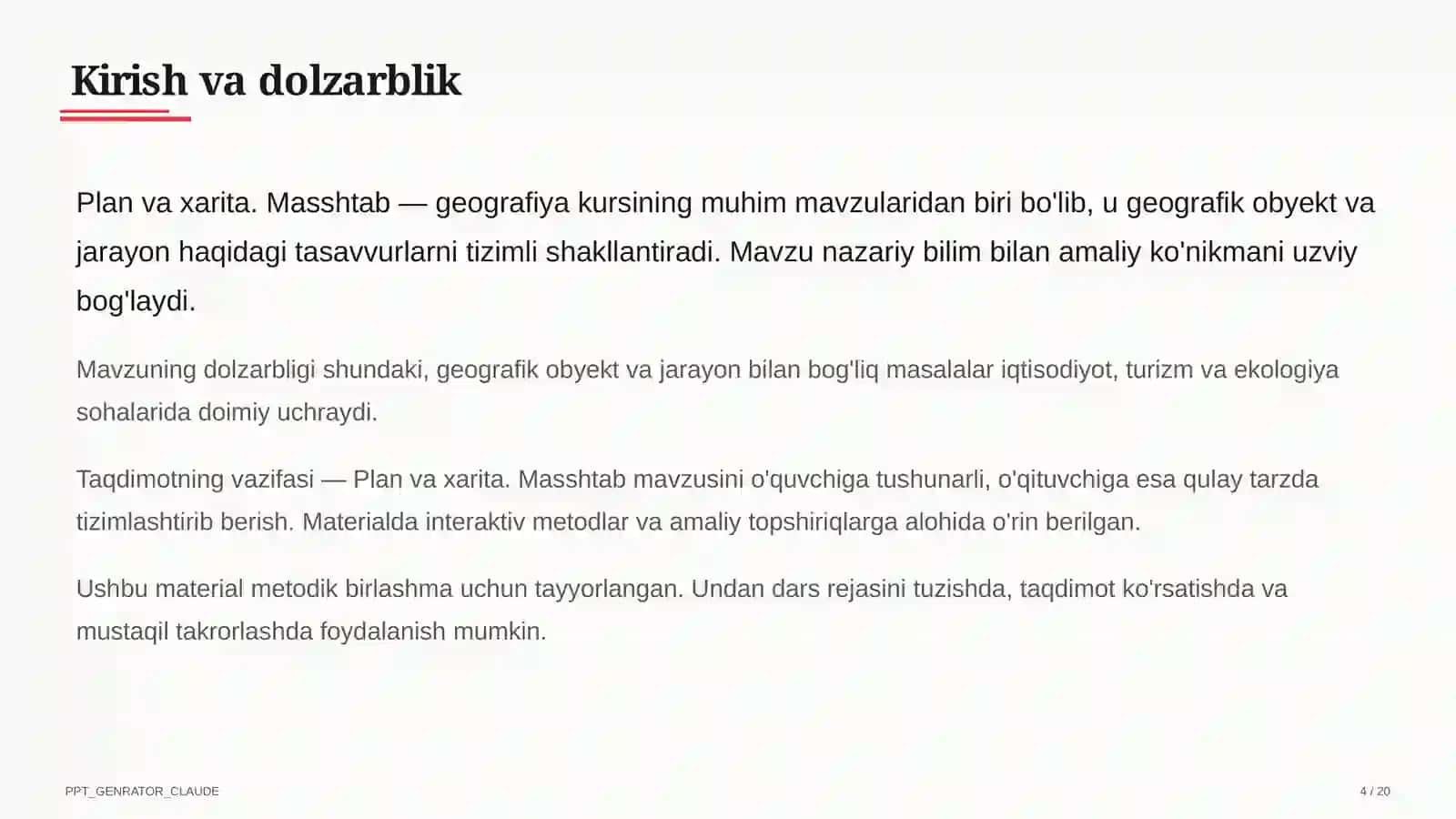 Plan va xarita. Masshtab (5-sinf) 4
