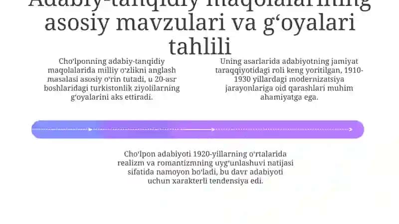 Choʻlponning adabiy-tanqidiy maqolalarini öqib örganish 4