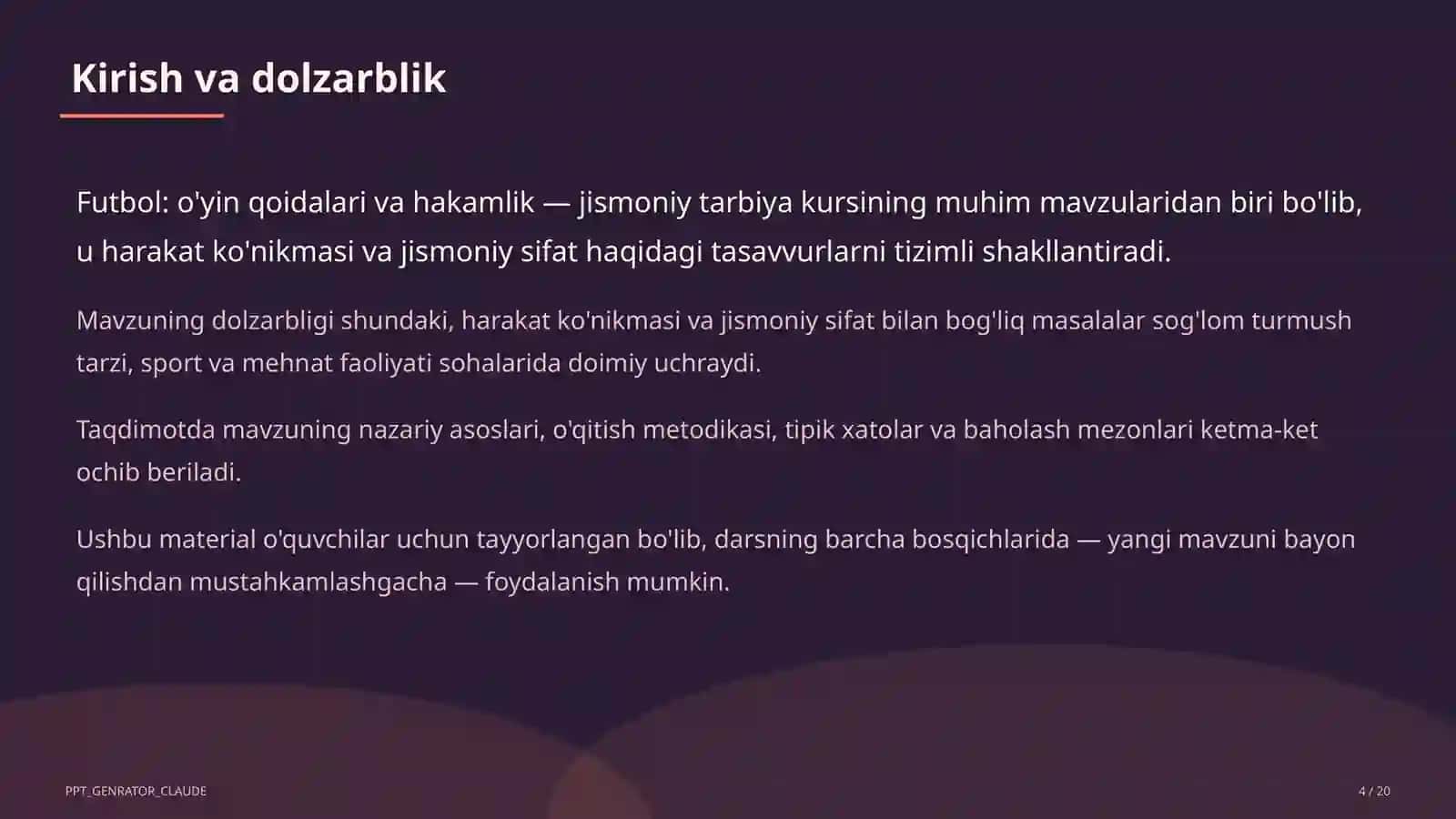 Futbol: o'yin qoidalari va hakamlik (9-sinf) 4