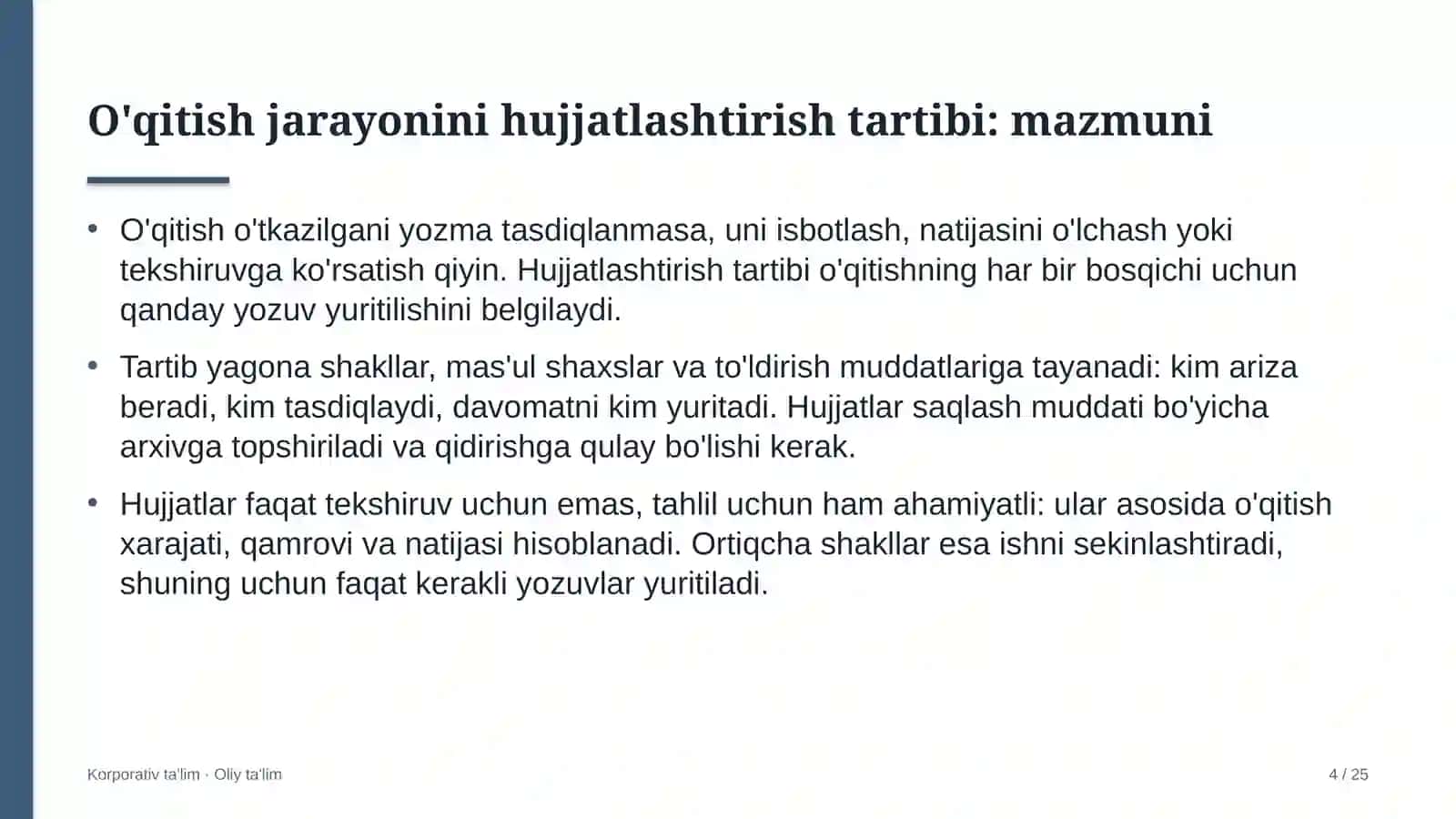 asfalt beton zavodlarida o'qitish jarayonini hujjatlashtirish tartibi 8022 4