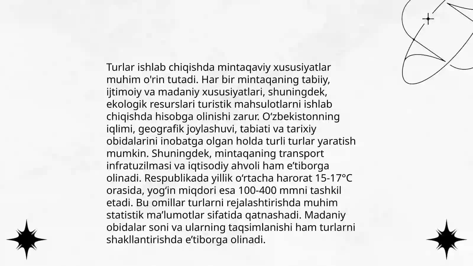 Turlar va yonalishlarni ishlab chiqish 4