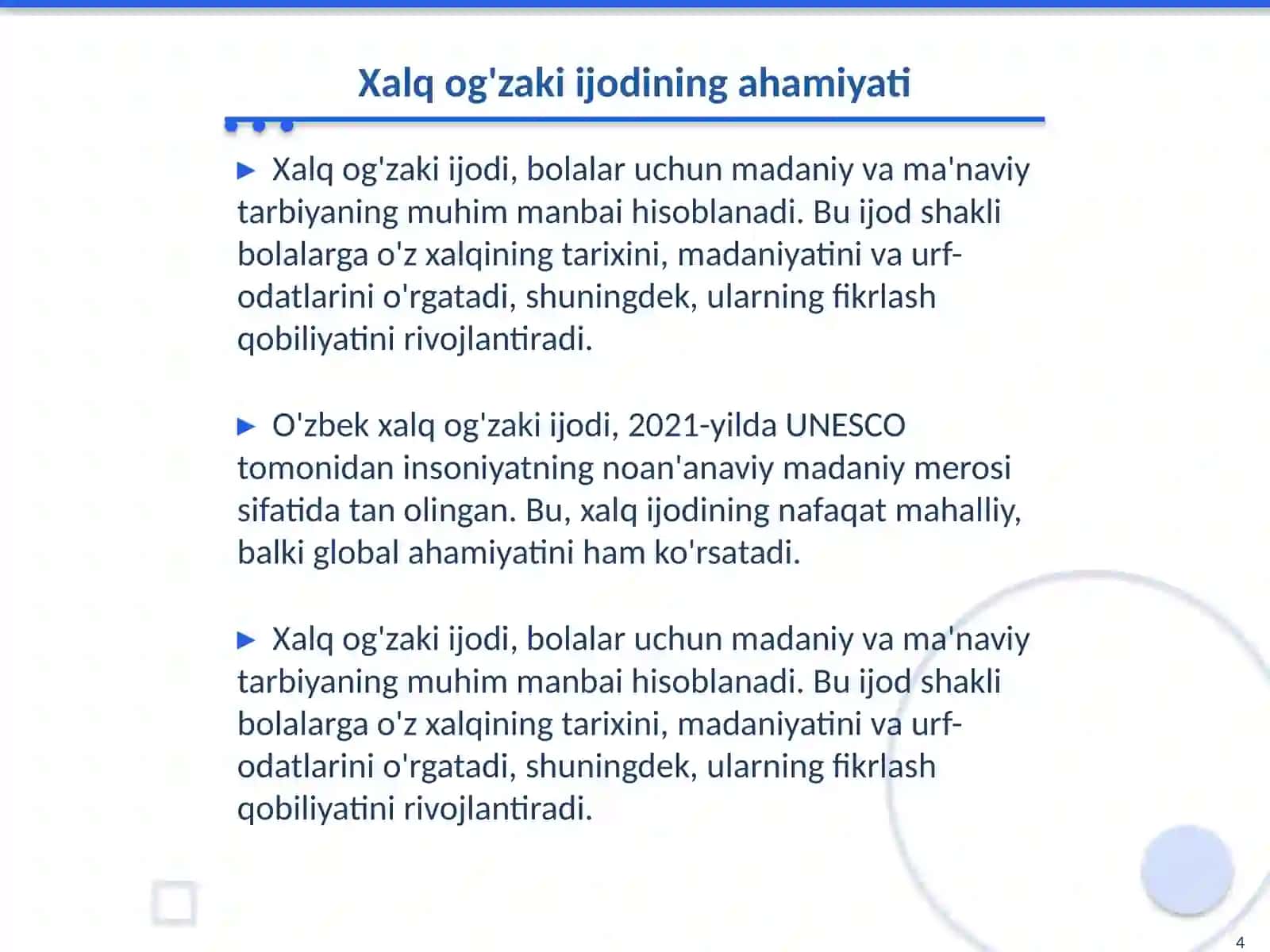 Ishlash usullari Boshlangʻich sinfda xalq ogʻzaki ijodi ustida metodik tavsiyalar 4