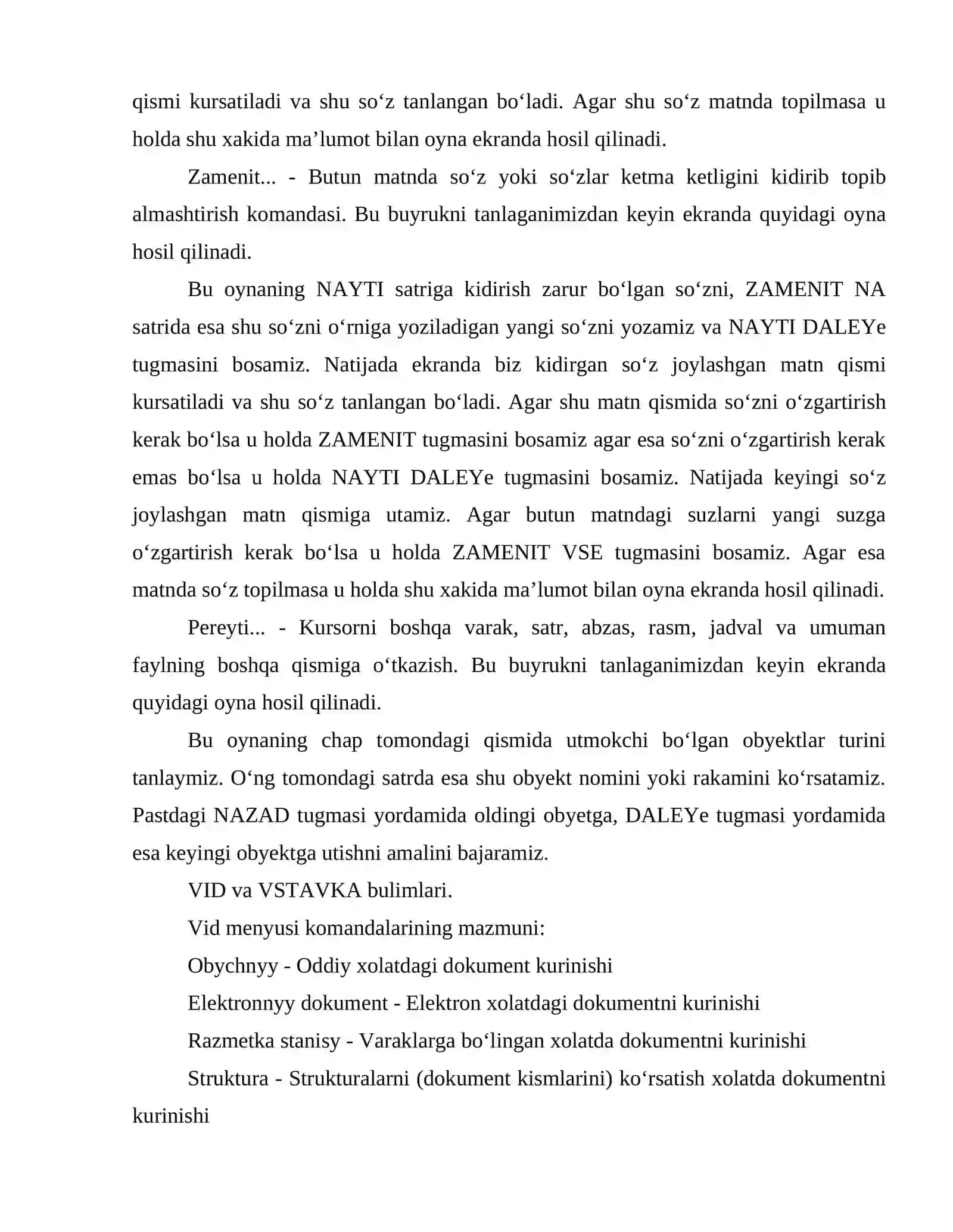 Word matn muharriri bosh menyusi bilan tanishish 4