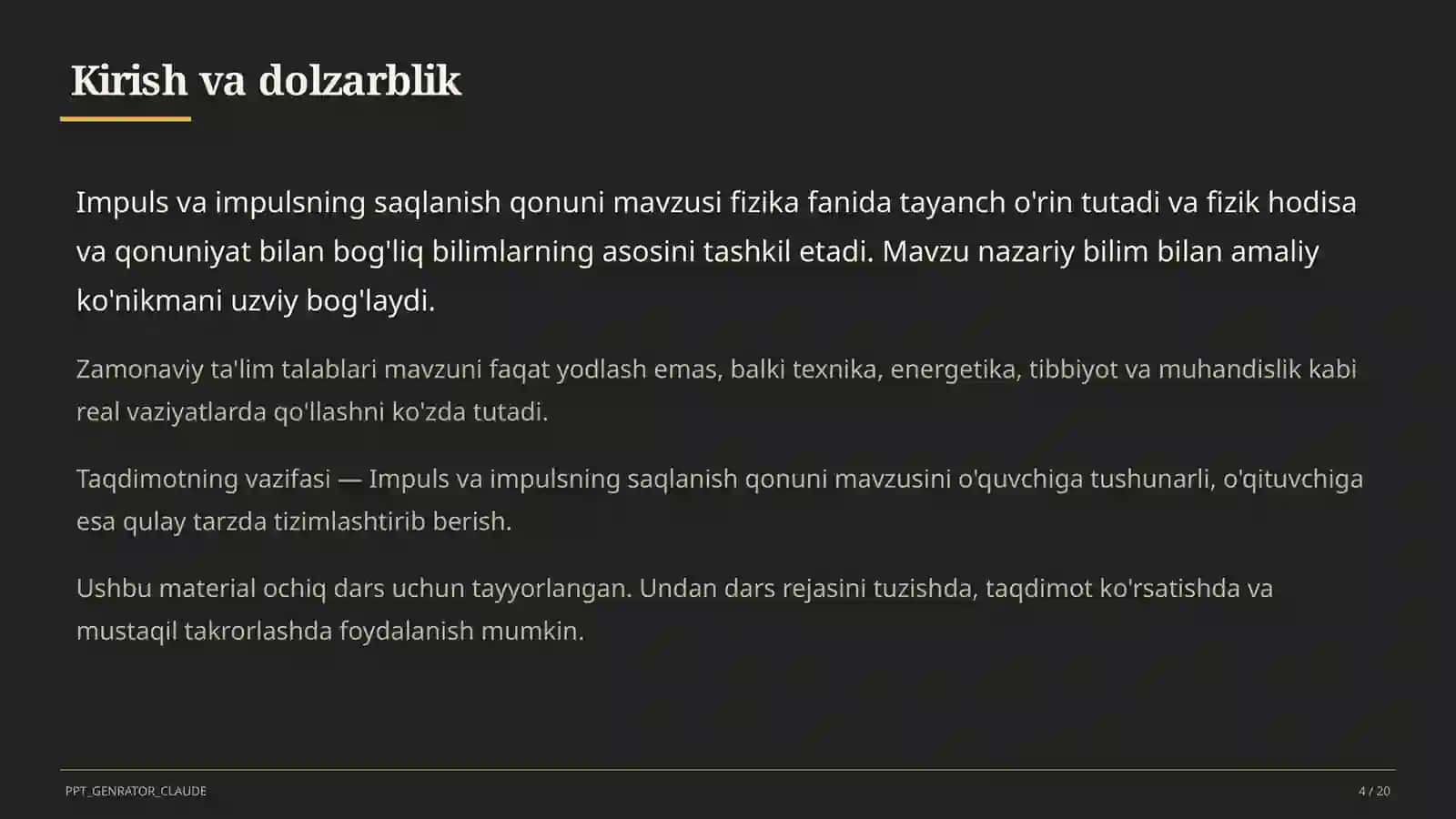 Impuls va impulsning saqlanish qonuni (9-sinf) 4