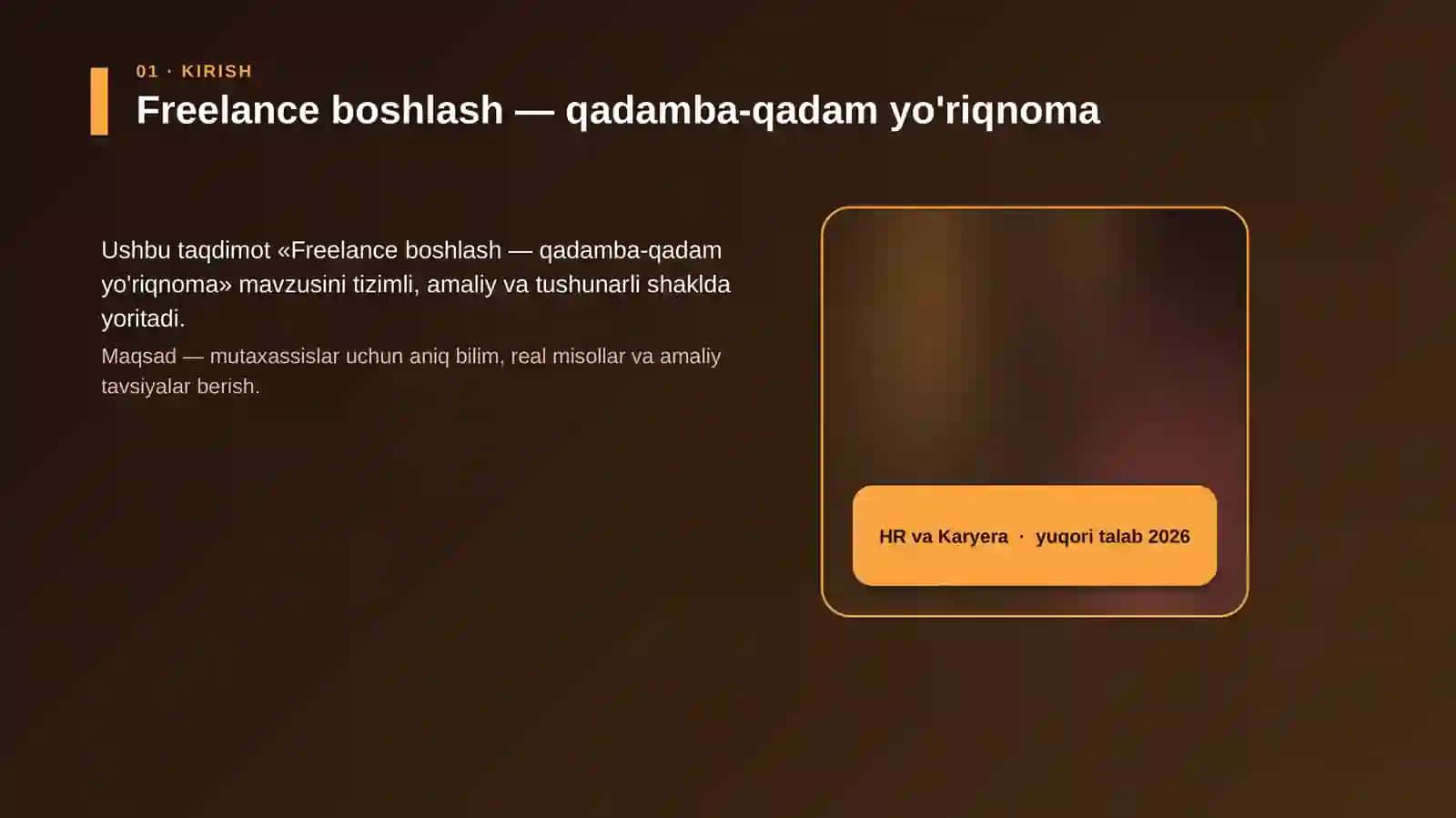 Freelance boshlash — qadamba-qadam yo'riqnoma 4