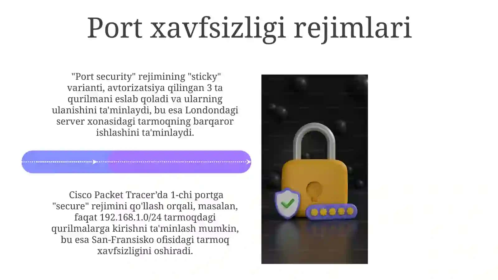 Cisco Packet Tracerda Port Xavfsizligi Asoslari 4