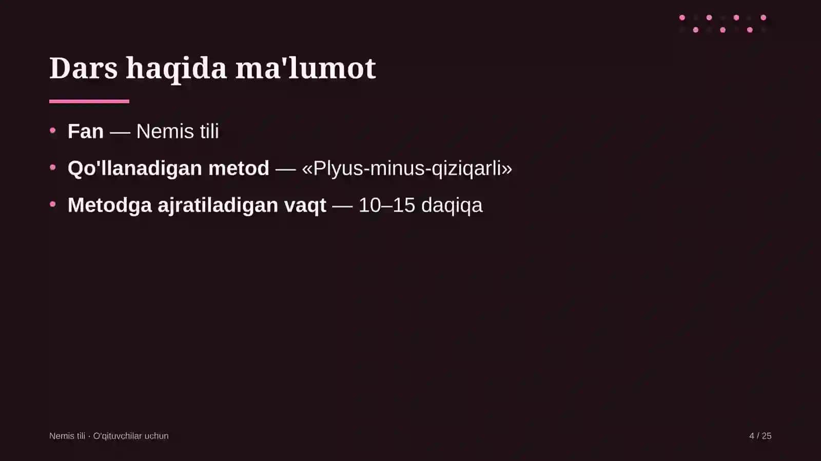nemis tili darslarida plyus minus qiziqarli metodidan foydalanish 3102 4