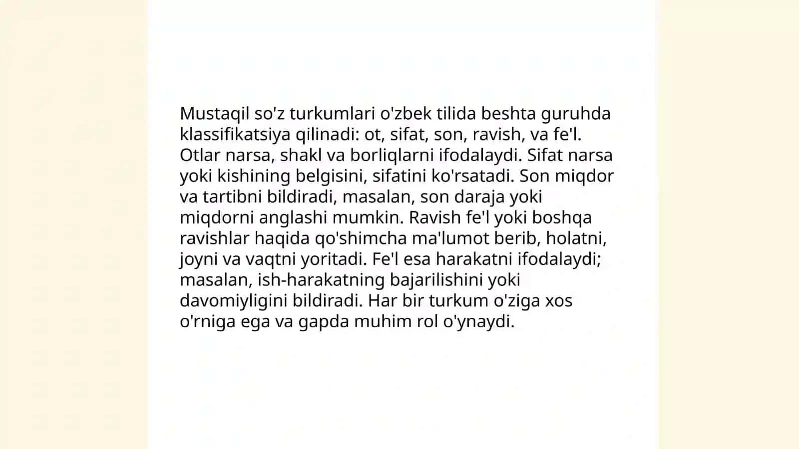 Asosiy xorijiy tildagi mustaqil so'z turkumlariga oid asosiy muommoli masalalar tahlili 4